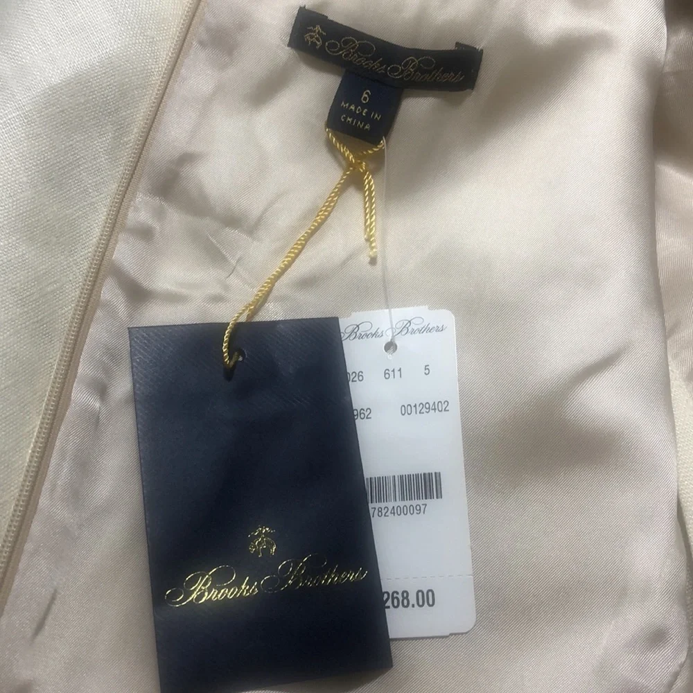 Brooks Brothers Embroidered Linen Sheath Sleeveless Dress Size 6 - Picture 8 of 10